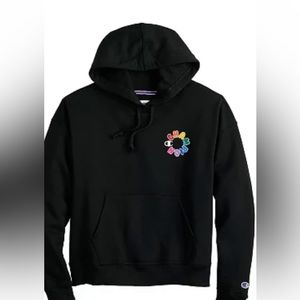 New with tags.  Women’s fleece black hoodie with colorful Champion logo.